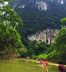 Khaosok Coral Cave Overnight Rafting House over the Lake